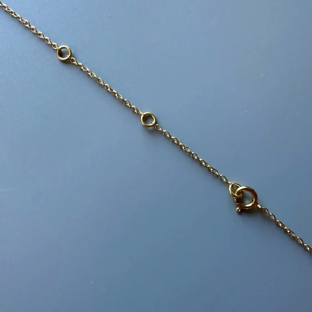 14k Gold Vermeil 3 Crystal Stations Necklace